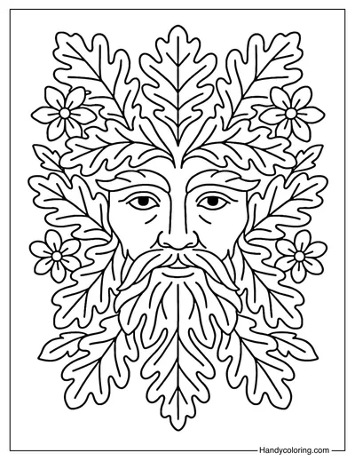 Green Man Coloring Page