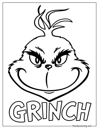 Grinch Face Coloring Page