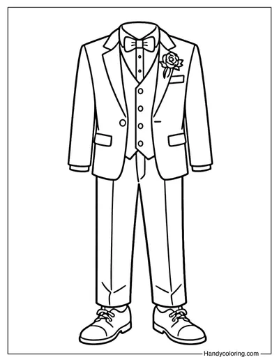 Groom Suit Coloring Page
