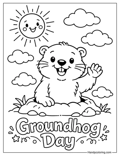Groundhog Day Coloring Book