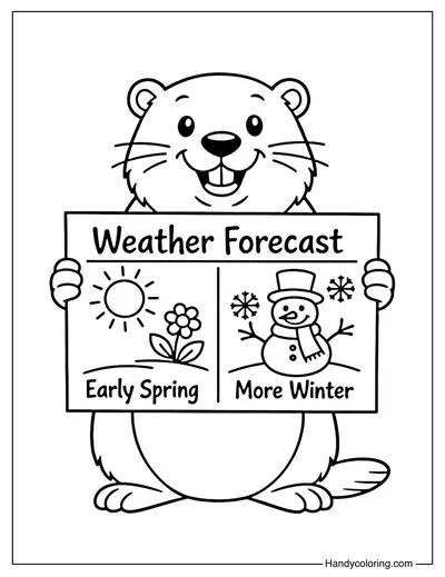 Groundhog Weather Prediction Coloring Page