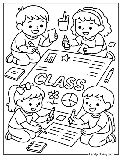 Group Project Kickoff Coloring Page