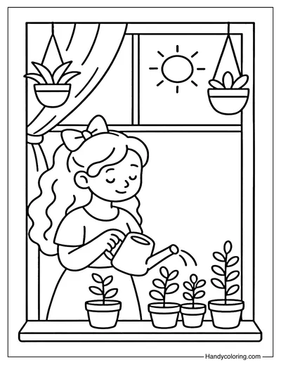 Growing Happiness Coloring Page