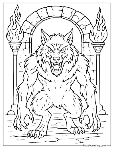 Guardian Werewolf Coloring Page