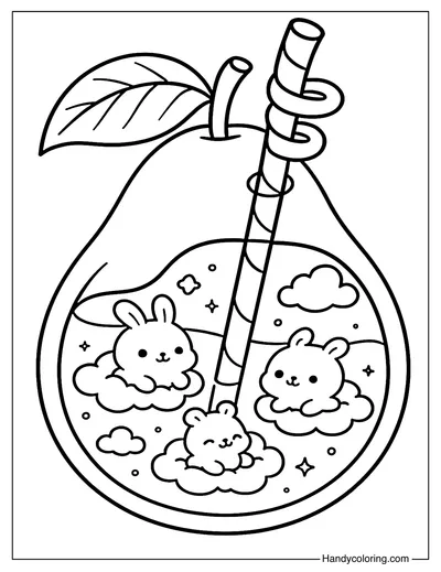Guava Fruit Drink Coloring Page