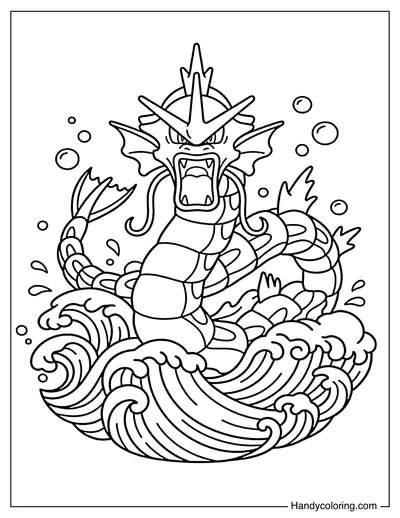 Gyarados Rising from the Waves