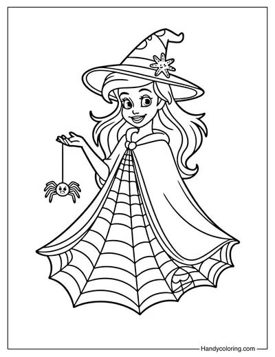 Halloween Ariel Coloring Page