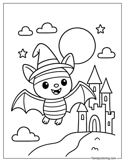 Halloween Bat Coloring Page