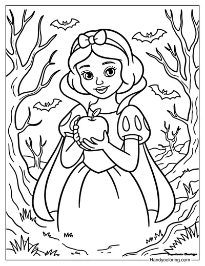 Halloween Disney Snow White Coloring Page