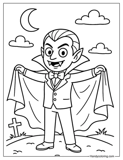 Halloween Dracula Coloring Page