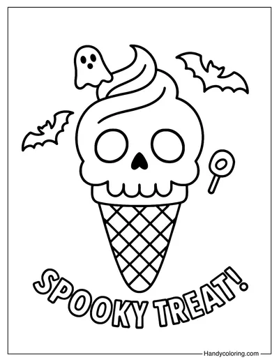 Halloween Ice Cream Coloring Page