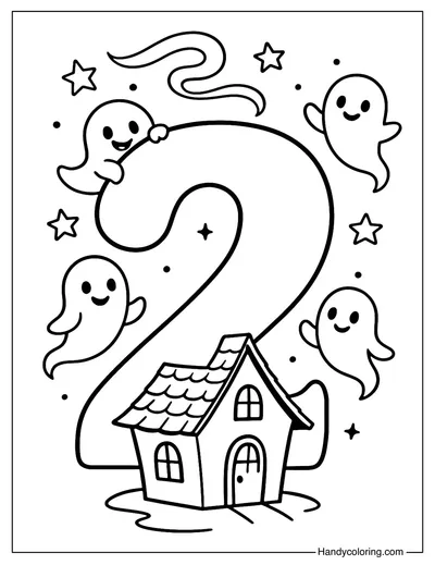Halloween Number 2 Coloring Page