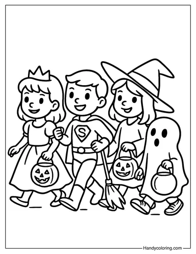 Halloween Parade Coloring Page