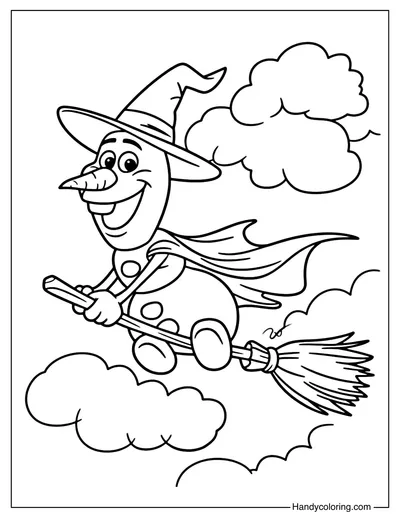 Halloween Witch Olaf Coloring Page