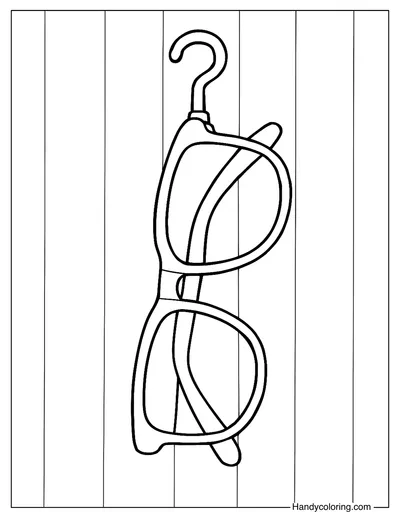 Hanging Sunglasses on a Hook Coloring Page