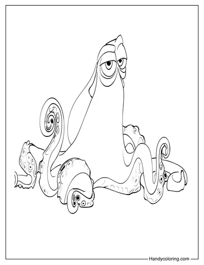 Hank Finding Dory Coloring Page