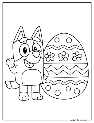 Happy Bluey with Easter Egg
