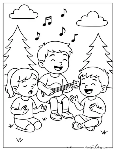 Happy Camp Songs Coloring Page