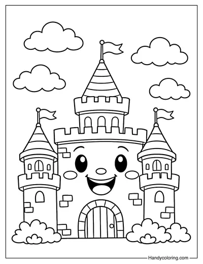 Happy Castle with Smiling Face
