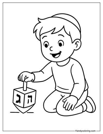 Happy Dreidel Game Coloring Page