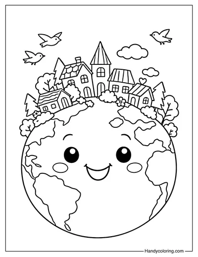 Happy Earth with Nature Village
