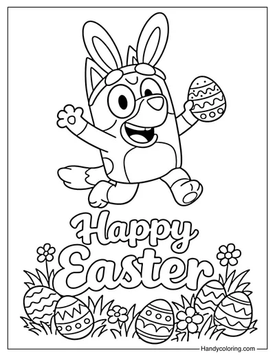 Happy Easter Bluey with Egg
