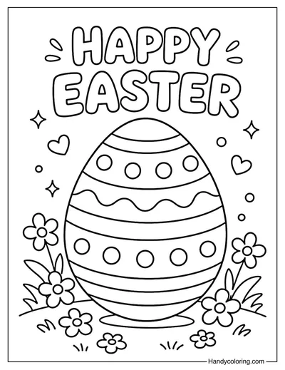 Happy Easter Egg Coloring Page