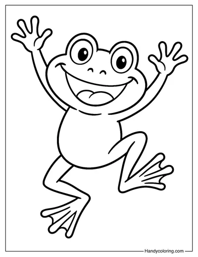 Happy Frog Coloring Page