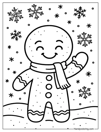 Happy Gingerbread Man Coloring Page
