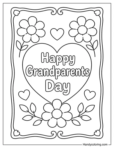 Happy Grandparents Day Heart Card