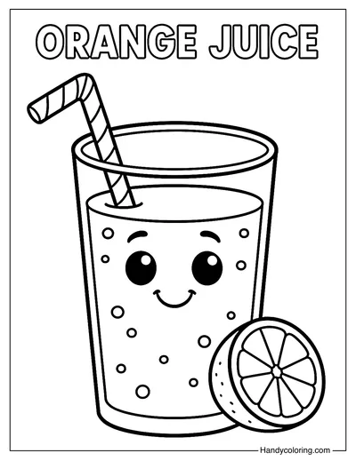 Happy Juice Cup Coloring Page