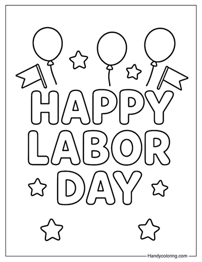 Happy Labor Day Coloring Page