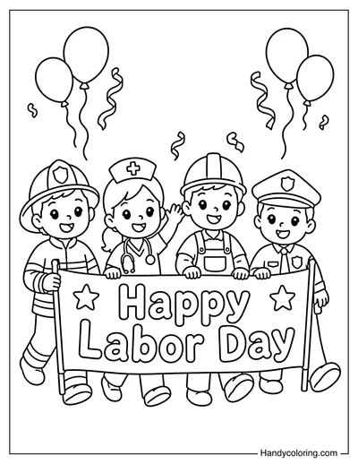 Happy Labor Day Worker Parade