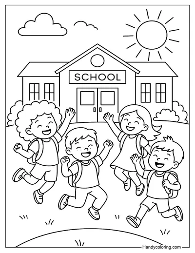 Happy Last Day of School Coloring Page
