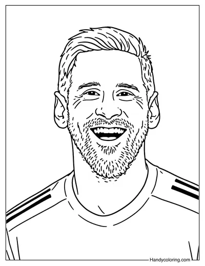Happy Lionel Messi Coloring Page