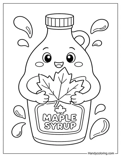 Happy Maple Syrup Bottle Character