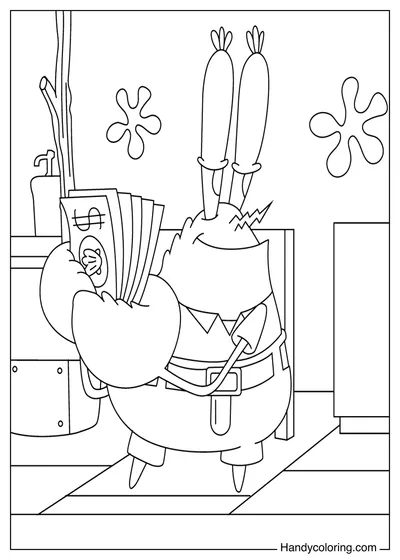 Happy Mr Krabs Color Picture
