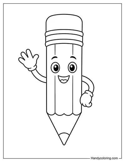 Happy Pencil Waving Hello