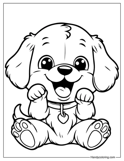 Happy Puppy Coloring Book