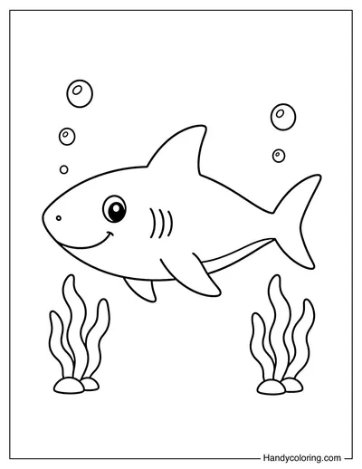 Happy Shark Swimming Sideways
