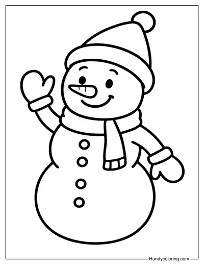 Happy Snowman Coloring Page