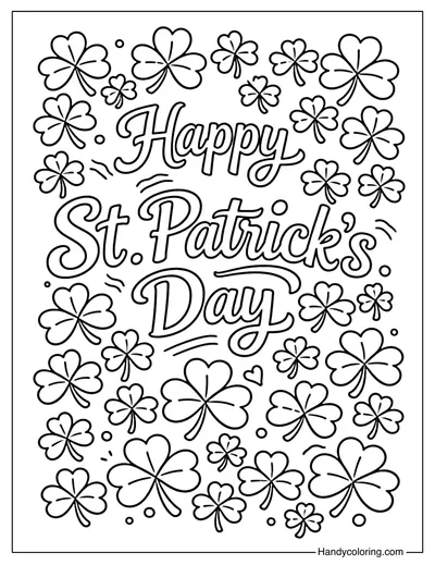 Happy St Patrick's Day Coloring Page