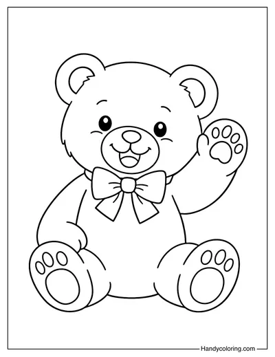 Happy Teddy Bear Waving