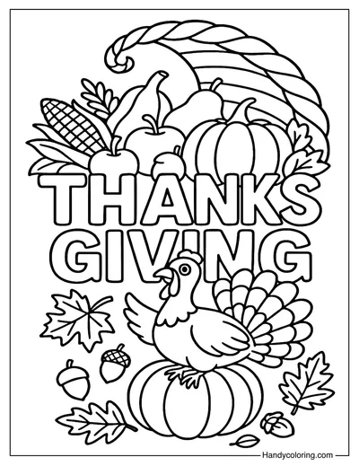Happy Thanksgiving Coloring Page