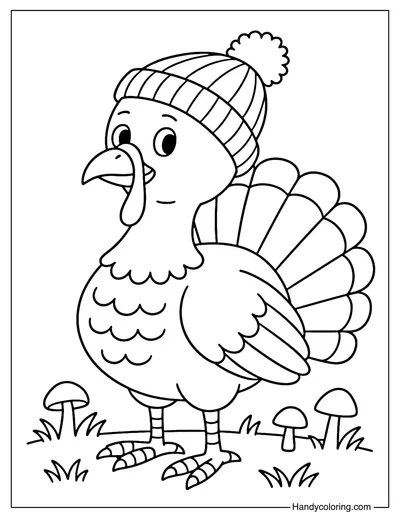 Happy Turkey Coloring Page