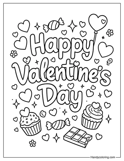 Happy Valentine's Day Coloring Page