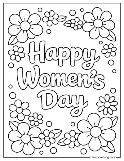 Happy Women's Day Coloring Book