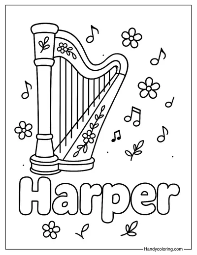 Harper Name Coloring Page