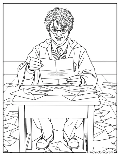 Harry Potter Opening His Hogwarts Letter