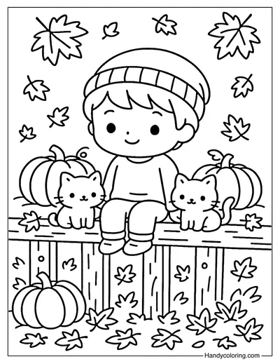 Harvest Fence Coloring Page